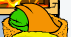 Green puffle sleeping