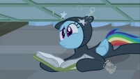 201px-Rainbow Dash reading under the bed S2E16