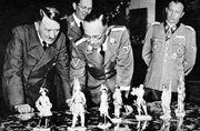 Hitler Himmler Schaub and Fegelein look at Himmler's Allach porcelain figures
