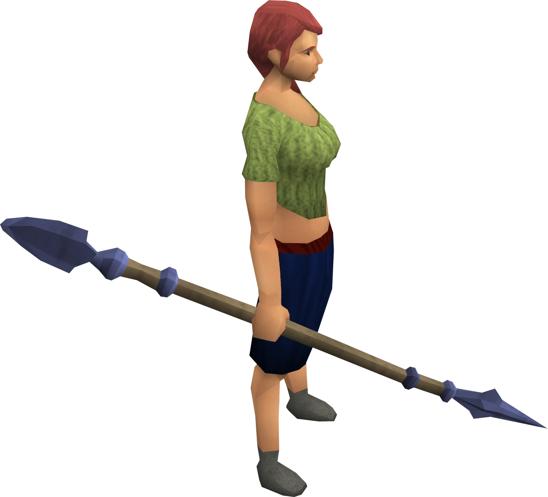 Argonite spear equipped