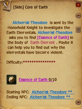 Core of earth