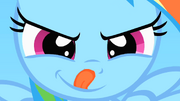 Filly Rainbow Dash licking lips S1E23