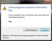 Rage Error message