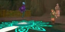 Link tocando la melodía Poder de Din.