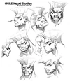 Guile emotions sketch, Street Fighter II HD
