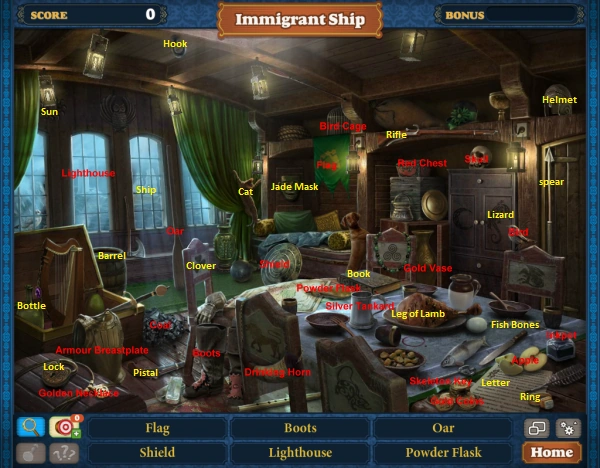 Scene Immigrant Ship-Map