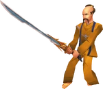 Auspicious katana equipped
