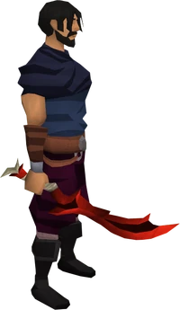 A player wielding a dragon scimitar.