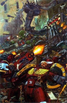Ángeles Sangrientos Orkos batalla warhammer 40k