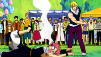 Natsu beaten by one hit