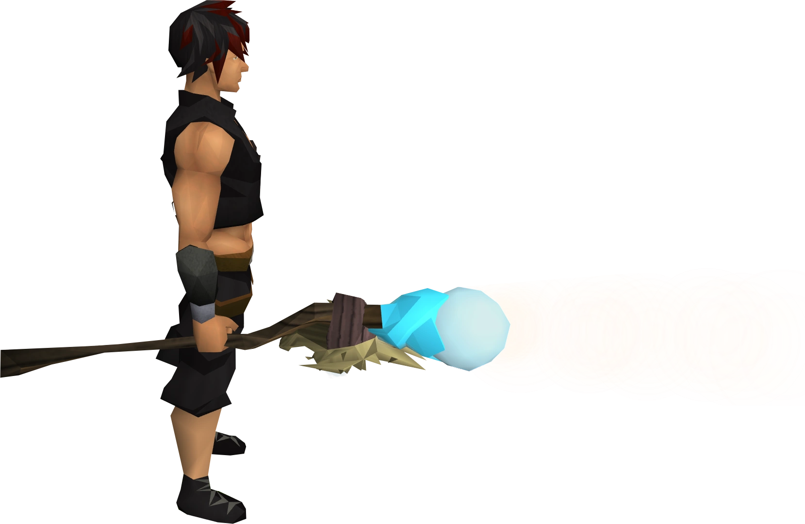 Skeletal staff of air equipped