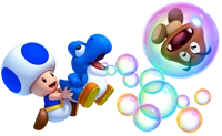 Baby Blue Yoshi and Blue Toad MarioWiiU