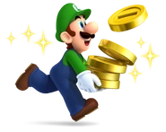 Luigi with Coins