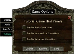 TutorialGameOptions