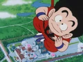 Goku drops down from the sky