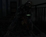 Sabre taking cover