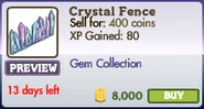 Crystal Fence Market Info (June 2012)