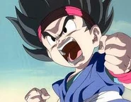 Goku Jr. Apunto de transfromarse en super saiyan