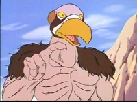 Vultureman pointing at jman