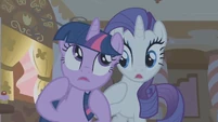 Twilight sarcastic at Rarity's "lurking by the stores" description of Zecora S1E09