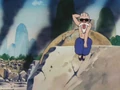 Roshi blowing up the castle