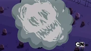 S1e1 skull in smoke