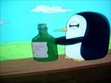 Gunter com uma garrafa