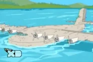 Paper Pelican anding in water