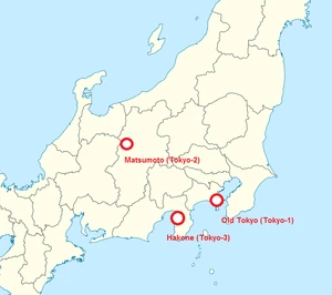 Tokyo cities on real-world Japan