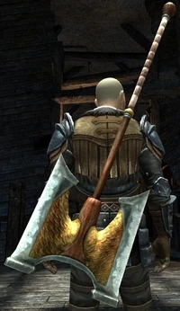 DA2 Fereldan Broadaxe on Hawke w Fereldan Field Armor and Gloves