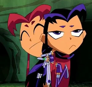 Starfire (Earth-Teen Titans) and Blackfire (Earth-Teen Titans) Hugging