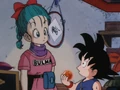 Goku and Bulma talking about the DragonBalls