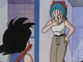 Bulma telling goku to take a bath
