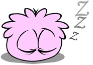 Pink Puffle Sleeping