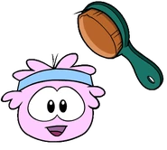 Pink Puffle brushed