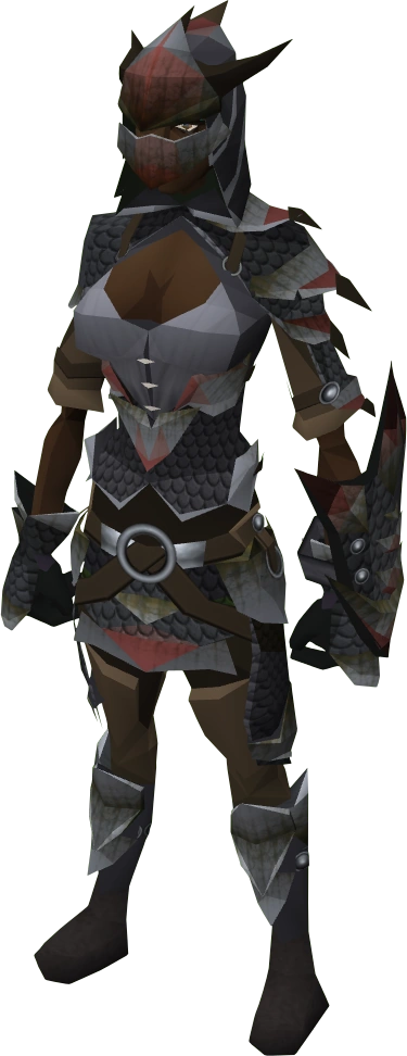 Black dragonhide armour equipped female