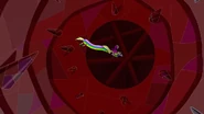 S4 E19 Princess Bubblegum and Lady Rainicorn flying through hole