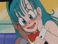 Bulma blushes at Yamcha
