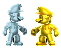 Gold mario and silver luigi