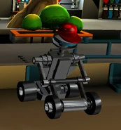 Robot Mower at Red Blocks