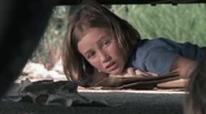 Sophia under car