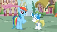 Rainbow Dash with her fan S2E8