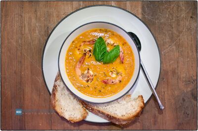 Heirloom-Tomato-Soup-with-Grilled-Shrimp-20120516-RCD 2612-Edit-1024x679
