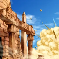 Foto destruyendo las ruinas