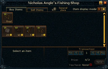 Nicholas Angle's Fishing Shop stock