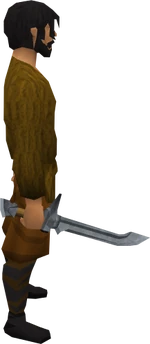 Steel scimitar equipped
