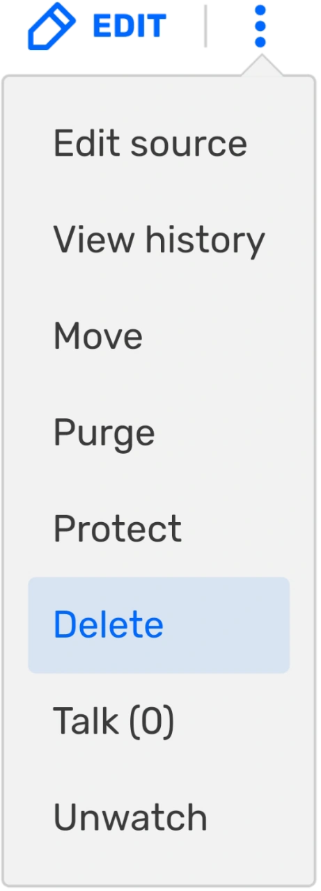 Delete page