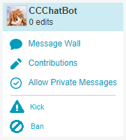 User menu - chat