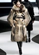 Viktor & Rolf Fall Winter 2012 oversized fur coat with black wool inserts