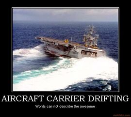 aircraft carrier drifting